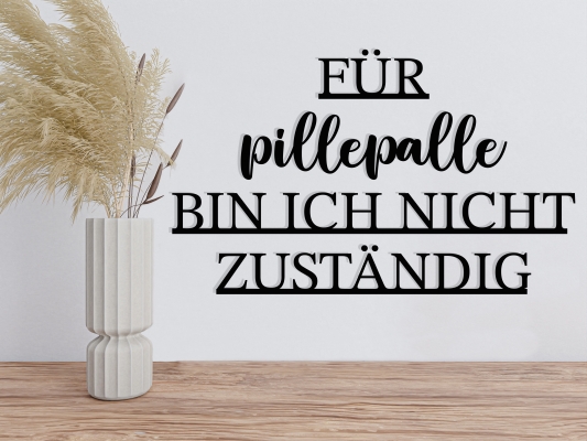 Schriftzug "Für pillepalle bin ich nicht zuständig"